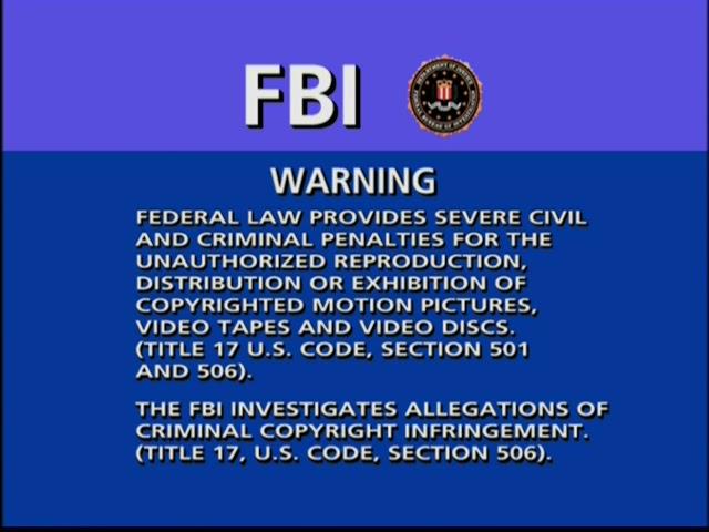 FBI Warning Screen/Warning Screen/Attention Screen (2004)