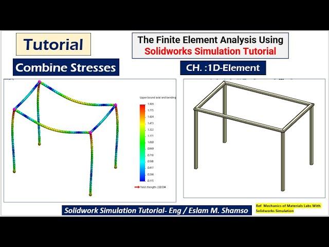 SolidWorks Simulation Tutorial- - تمارين علي برنامج السولدوركس سيميوليشن بالعربي