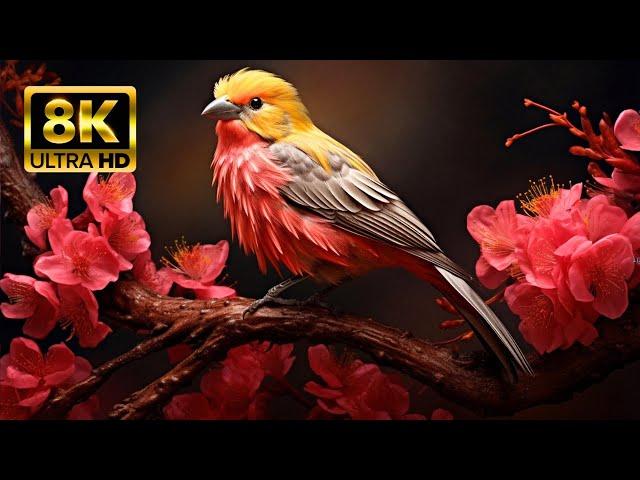 The Most Colorful Birds - Beautiful Birds 8k Effect, True Sharp UHD 8K