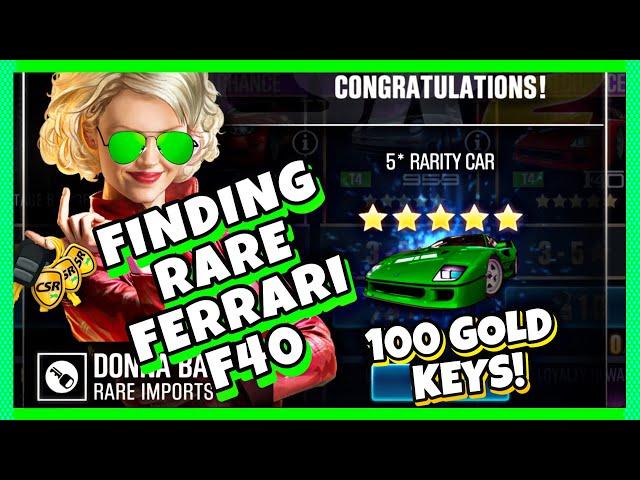 GOLD CRATE OPENING 100 GOLD KEYS! F40 THAT DOESN'T EXIST! | CSR Racing 2 | CSR 2