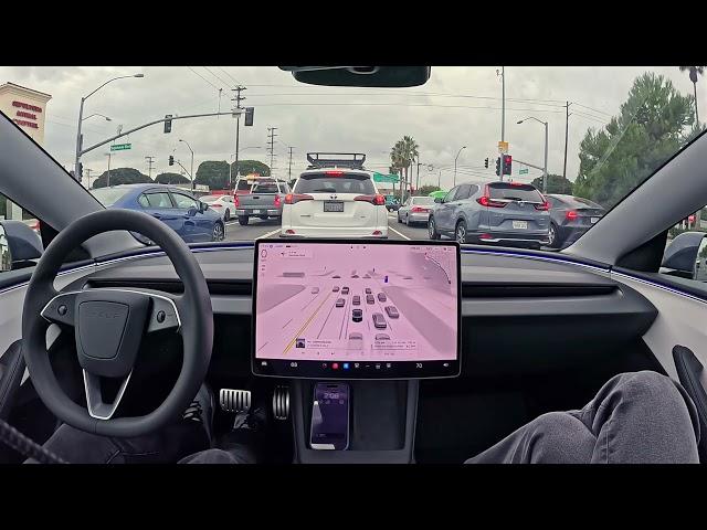 Raw 1x: Tesla FSD 13.2: Los Angeles to San Diego without Touching the Steering Wheel