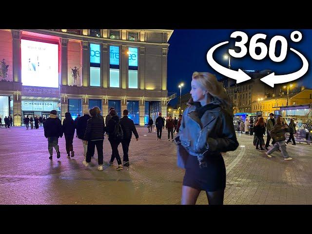 360° VR NIGHT SPB ATMOSPHERE  Walking St. Petersburg Ligovsky Prospekt - ⁴ᴷ