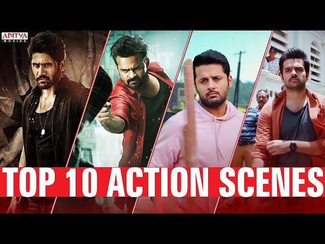 Top 10 Best Action Scenes  | South Indian Hindi Dubbed Movies | Aditya Movies