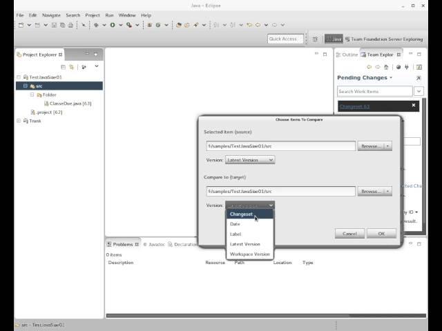 TFS: Comparing Version-Controlled Items (Team Explorer Everywhere)