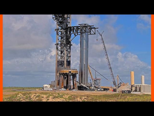 Booster 12 Placed on the Orbital Launch Mount for Testing | SpaceX Boca Chica