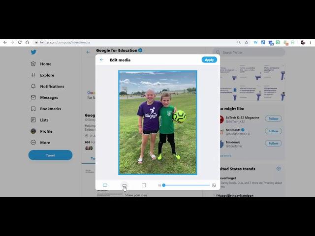 How to adjust/crop pictures you post in Twitter.