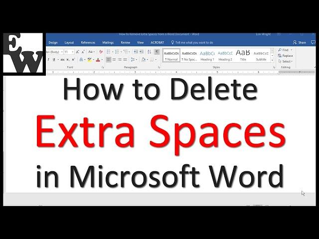 How to Delete Extra Spaces in Microsoft Word