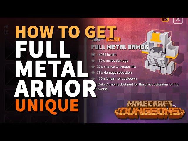 Where to get Full Metal Armor Minecraft Dungeons Unique Plate Armor