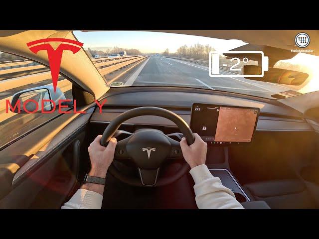 2022 Tesla Model Y Long Range TOP SPEED on the German AUTOBAHN