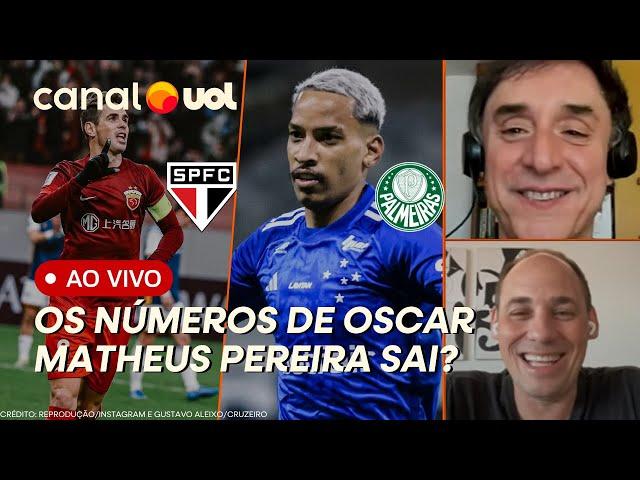  PALMEIRAS AINDA TENTA MATHEUS PEREIRA, DO CRUZEIRO; OS NÚMEROS DE OSCAR ANTES DO SÃO PAULO