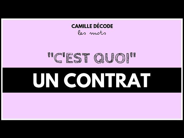 C’est quoi UN CONTRAT ?! | Camille décode