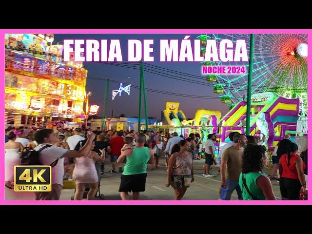 FERIA DE NOCHE MÁLAGA 2024  Summer Festival in Spain  Costa del Sol 4K  Andalucía