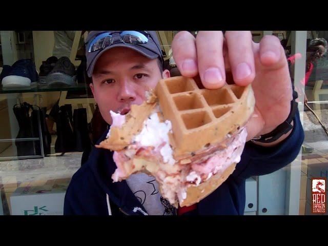 Giant Waffle Ice Cream Sandwich (South Korea)