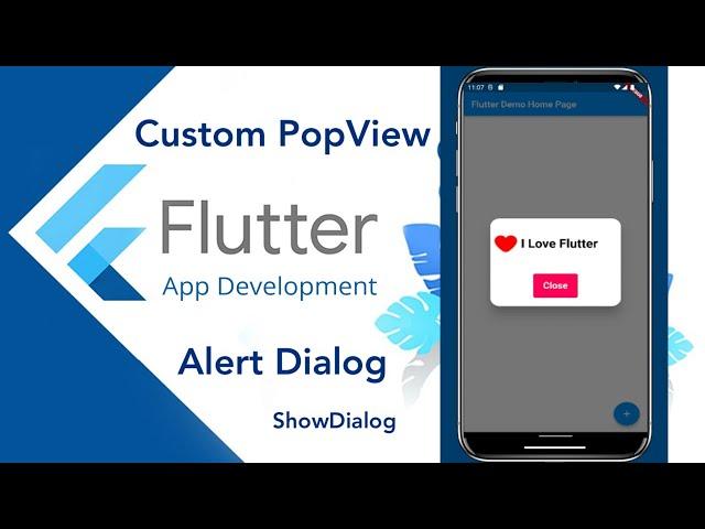 Flutter show custom Pop view  | Alert Dialog | showDialog in iOS & Android,  Dart