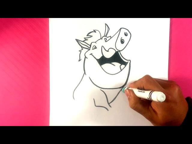 How to Draw the Lion King - Pumba - Easy Drawings for Beginners