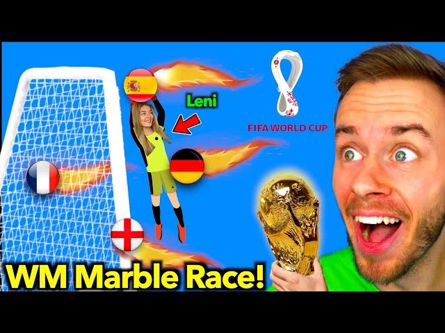 Marble Race FUßBALL WM BATTLE vs meine Freundin Leni! ️ (Verlierer = Bestrafung!!)