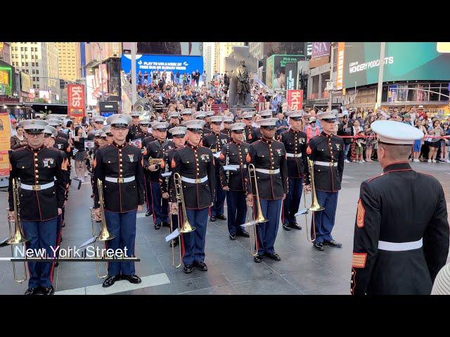 NYC Fleet Week Marine Corps Band and Silent Drill Platoon Times Square May 22 2024