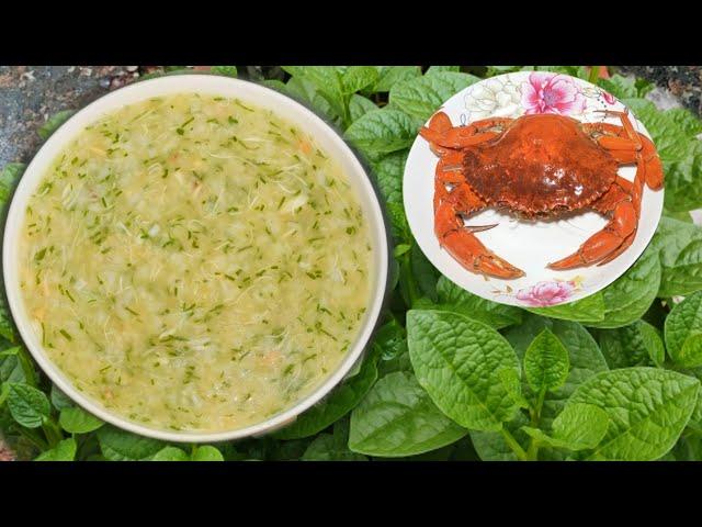 Cháo Cua Biển rau Mồng Tơi, Cháo dinh dưỡng cua biển |Crab Porridge