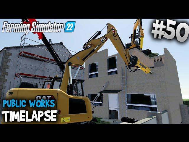  Impressive Demolition of a House with Heavy Machinery Public Works in FS22