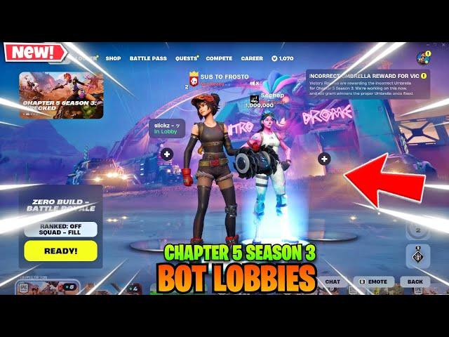 BOT LOBBIES In Fortnite Chapter 5 Season 3! (Bot Lobby Tutorial)