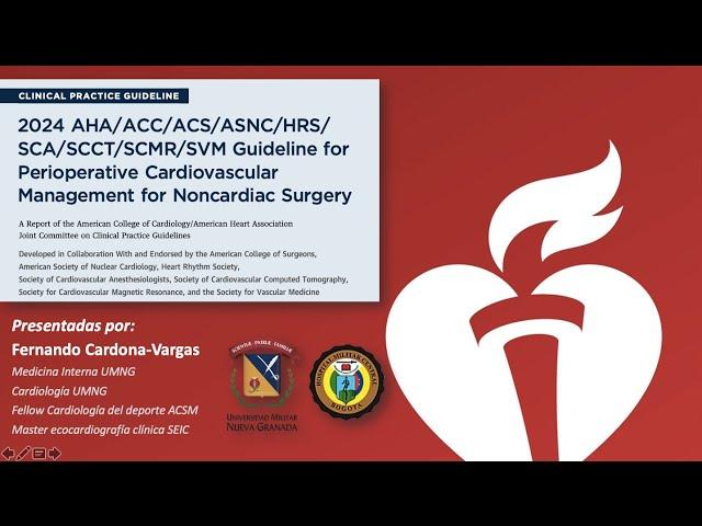 Revisión:2024AHA/ACC/ACS/HRSGuideline Perioperative Cardiovascular Management for Noncardiac Surgery