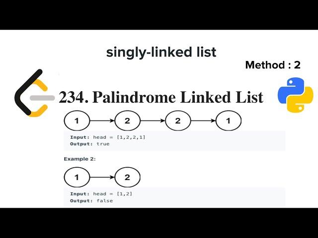 Palindrome Linked List | LeetCode | Data Structure | Python | Programming
