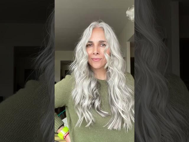 Natural silver hair before and after