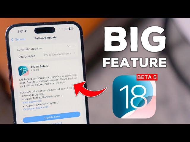 iOS 18 Beta 5 - Big NEW Feature (Unexpected Changes)