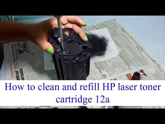 How to clean and refill HP laser toner cartridge 12a