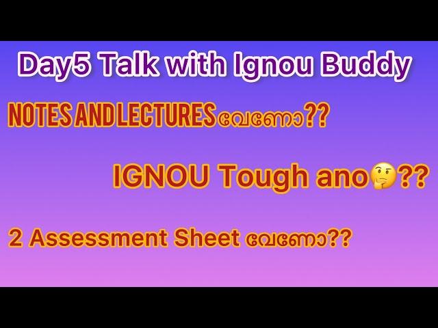 Talk with #ignou Buddy Day 5 ..,