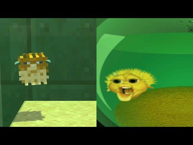 Yellow Puffer Fish Singing but Minecraft