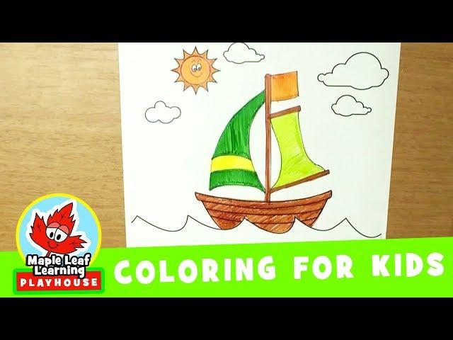 Boat Coloring Page for Kids | Maple Leaf Learning Playhouse