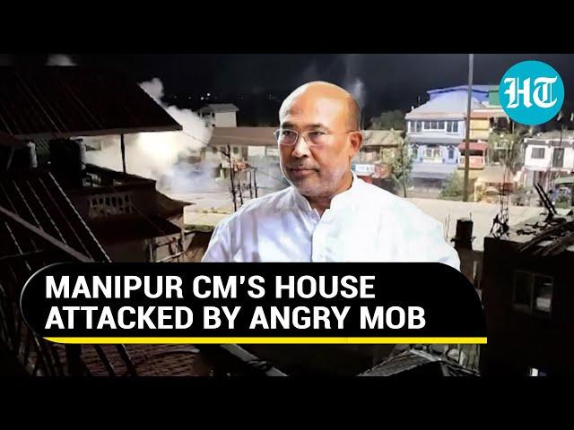 Angry Mob Storms Manipur CM Biren Singh’s House Amid Fresh Violence, Forces Open Fire | Watch