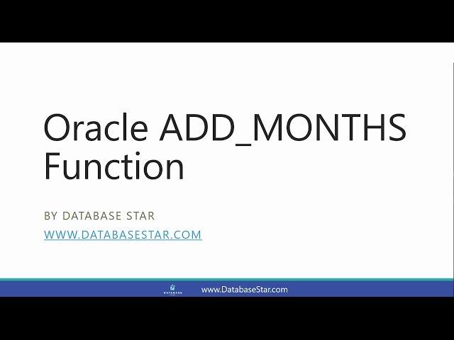 Oracle ADD_MONTHS Function