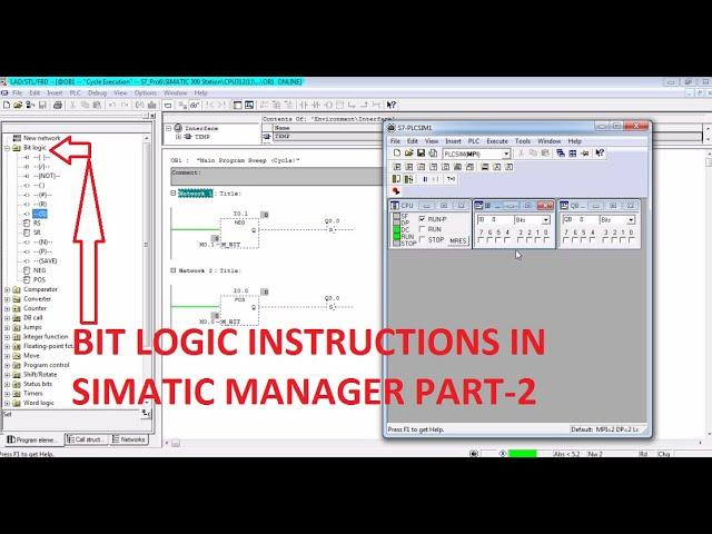 BIT LOGIC INSTRUCTIONS IN SIMATIC MANAGER 5.6