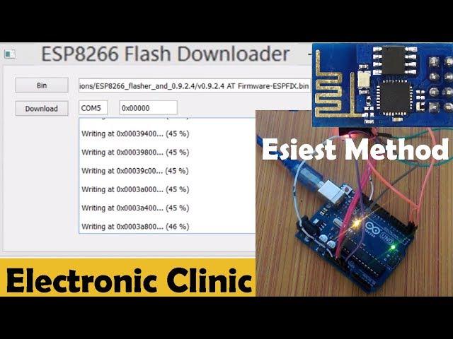 esp8266 wifi module-How to update esp8266 Firmware/Software Arduino, esp8266 Flasher, AT commands