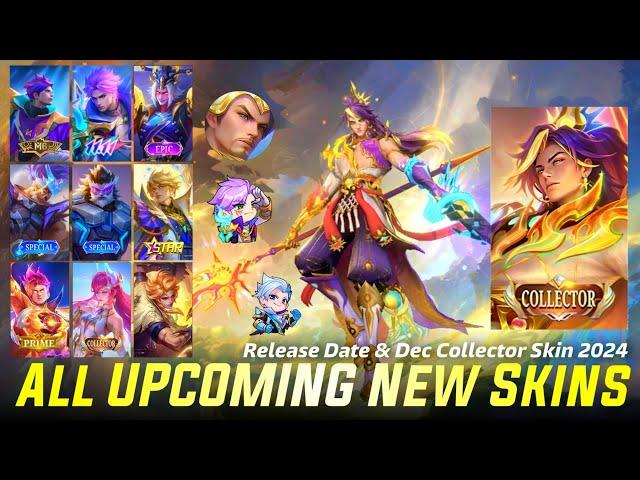 MOBILE LEGENDS ALL UPCOMING SKINS 2024 - RELEASE DATE & DECEMBER COLLECTOR SKIN 2024 | ML LEAKS