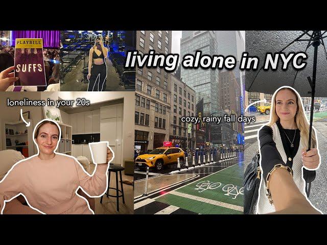 living alone in new york city: rainy fall days, cozy vibes, dealing with loneliness, chatty vlog