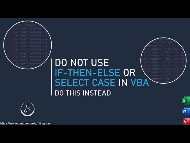 Avoid Unnecessary VBA Code - Do Not Use IF-THEN-ELSE or SELECT CASE - Do this Instead