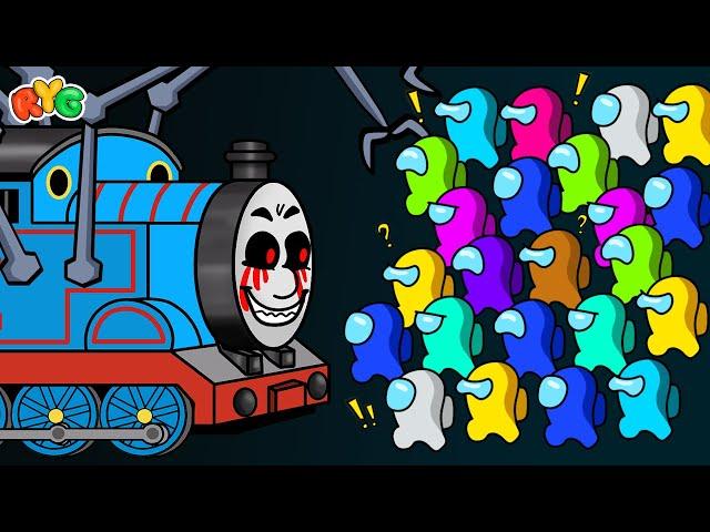 Many Among Us vs Thomas the Train | Fight inside Popit Room