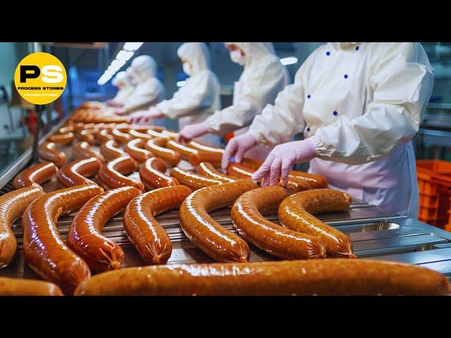 You Won't Believe How German Sausages Are Made: Production Process Line | The Art Of Sausage Making