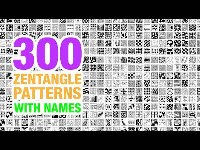 300 Zentangle Patterns With Names | Doodle & Mandala Patterns Collection