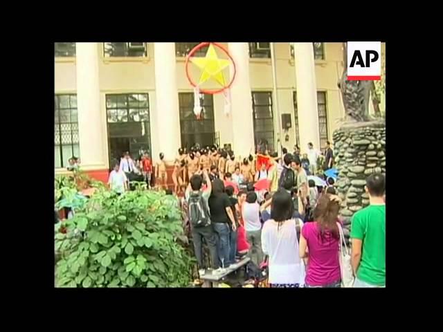 University students stage naked run to raise awareness on climate change