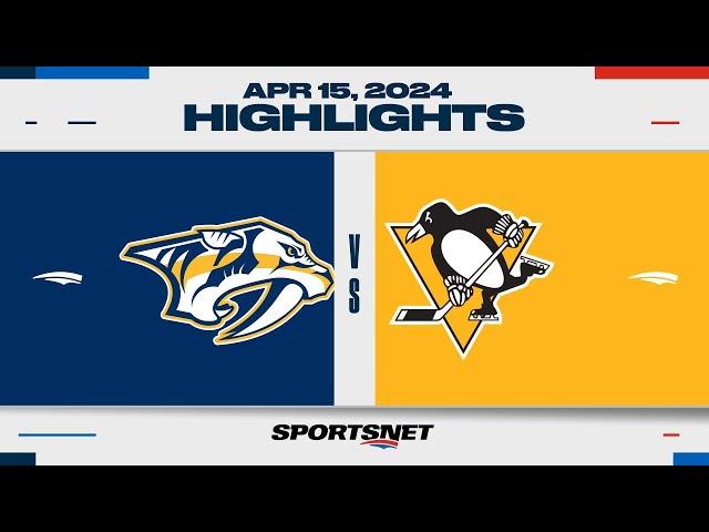NHL Highlights | Predators vs. Penguins - April 15, 2024