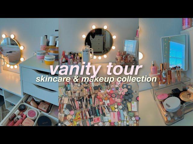 VANITY TOUR | updated makeup collection, makeup storage