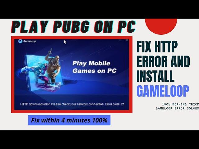 How To Fix GameLoop HTTP Download Error Within 4 Minutes | 100% Working Trick