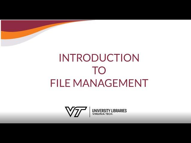 Introduction to File Management