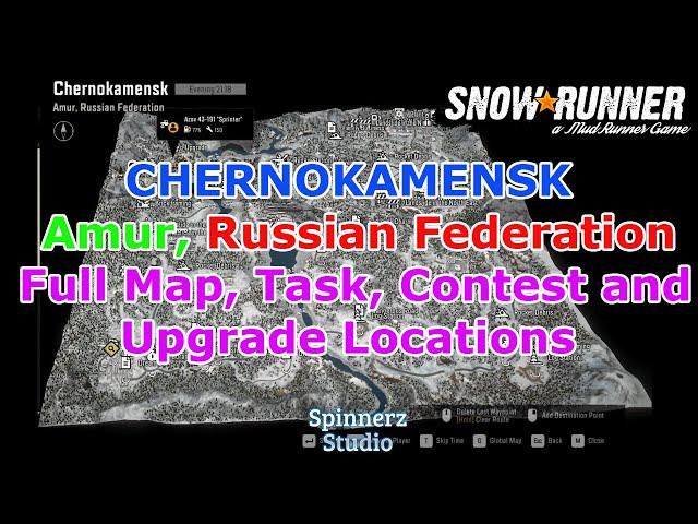 SnowRunner - Chernokamensk Full Map and Upgrade Locations