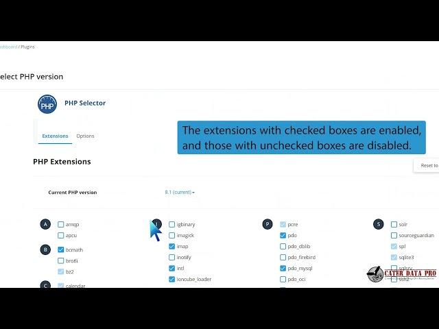 How to Enable or Disable PHP Extensions Using the CloudLinux Selector in DirectAdmin - CaterDataPro