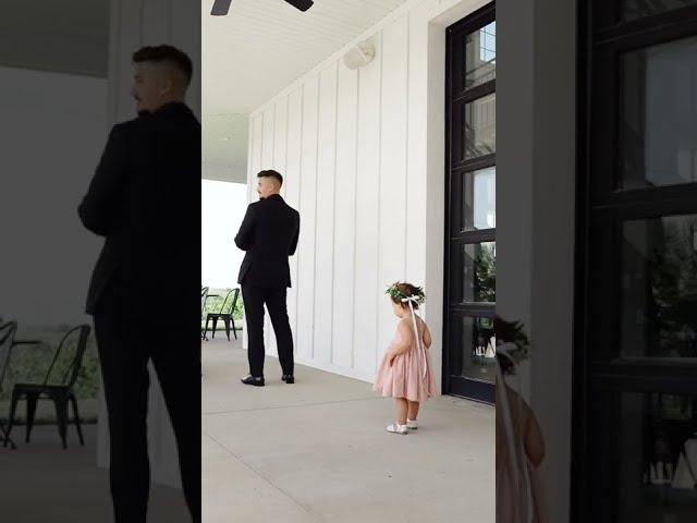 Groom has the biggest surprise during his First Look - Father Daughter Wedding First Looks